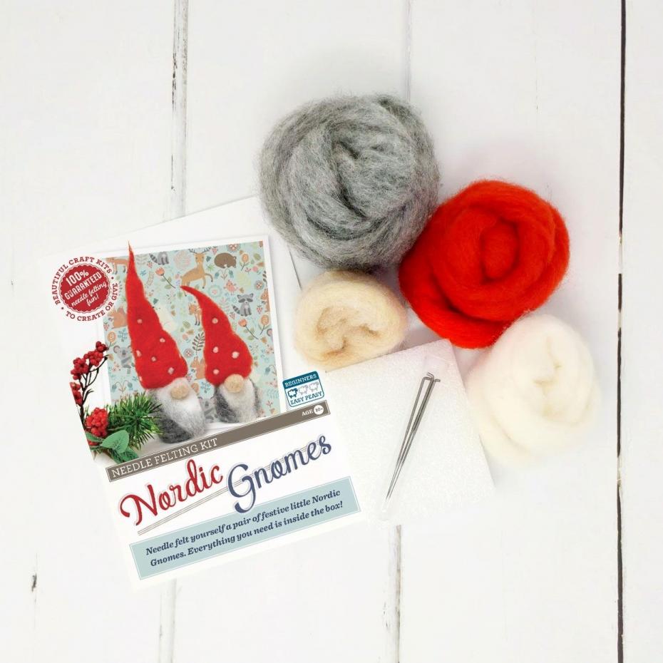 Nordic Gnomes Needle Felting Kit - contents
